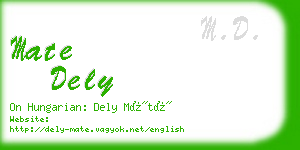 mate dely business card